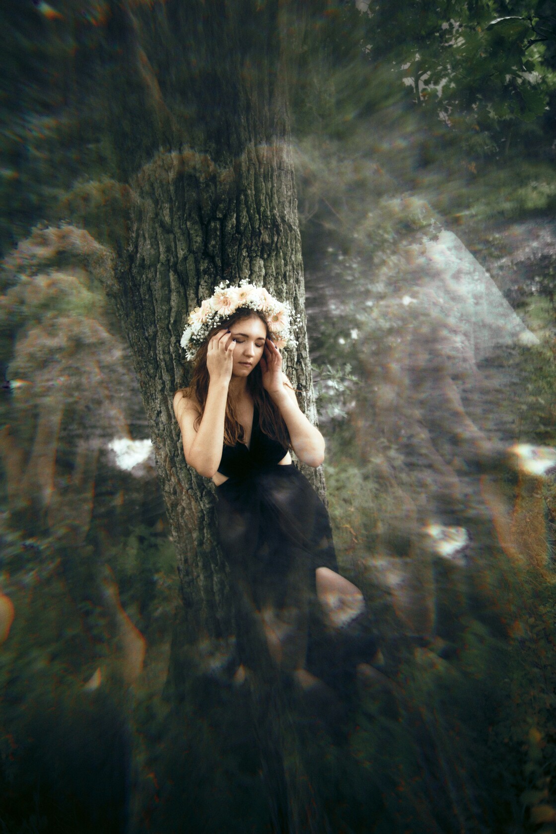 Portreefotod individuaalne portree prismaatilised helgid umber lilleparja
