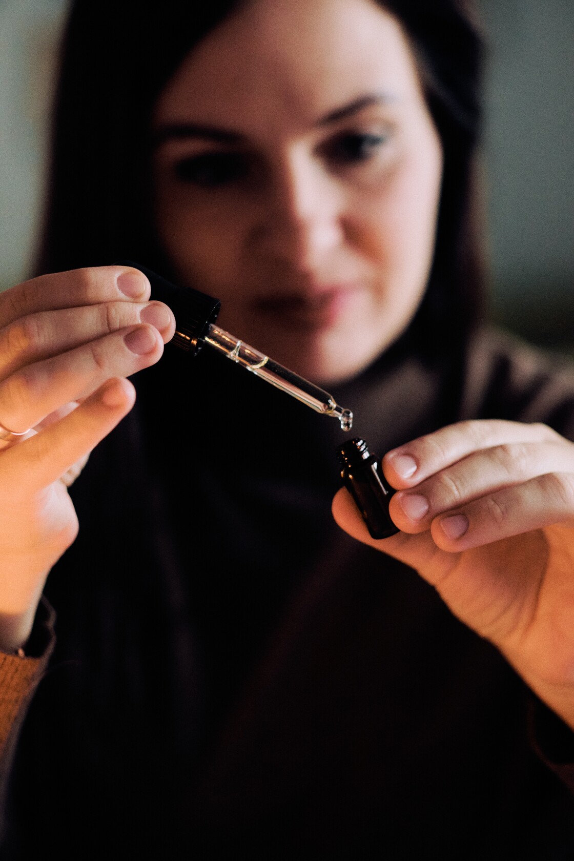 Persoonibrandi fotograafia miniatuurne viaal taitub prooviseguga